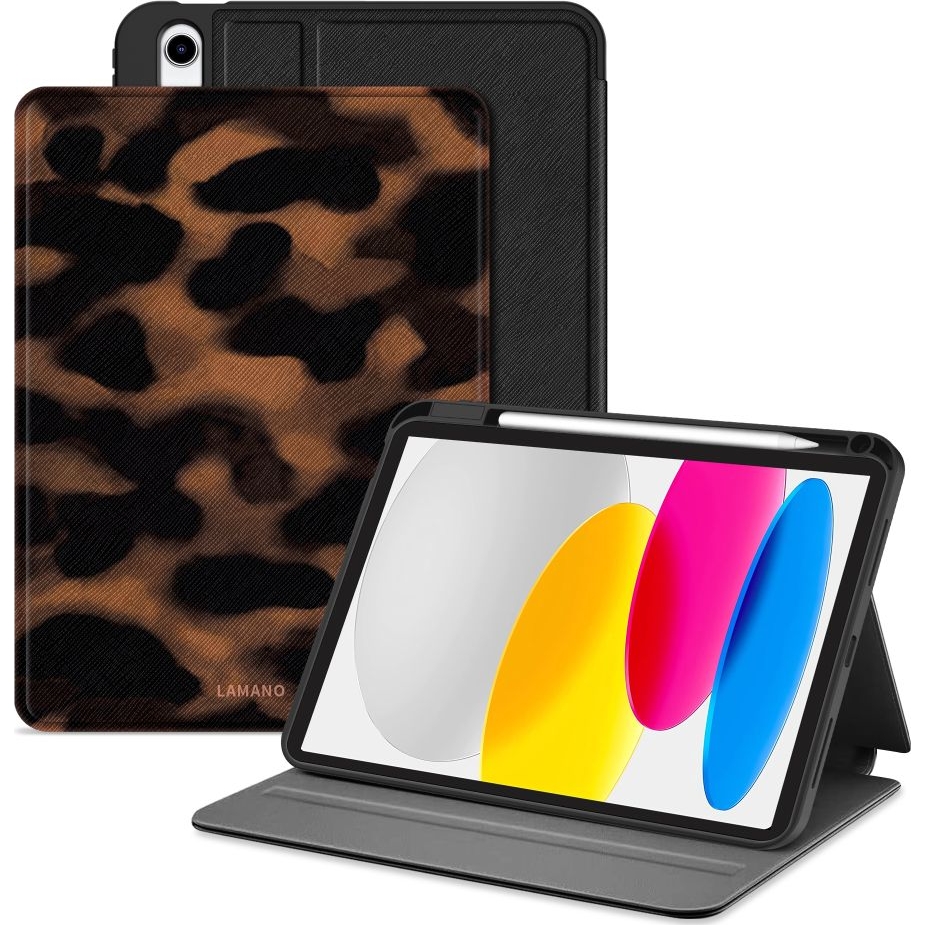 Etui z klapką Tech-Protect Lamano do Apple iPad 11 2025 / 10.9 2022, wzór zwięrzęcy.